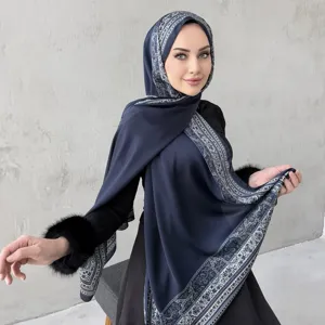 Bohemian Floral Printed Chiffon Scarf For Women Lightweight Sun Protection Long Shawl Fashion Casual Neck Scarf