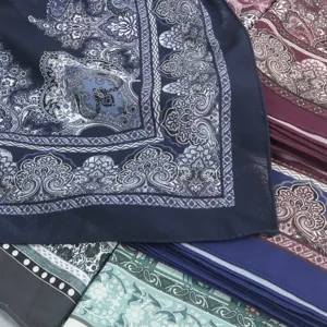 Malaysia printed pearl chiffon scarf, breathable soft elegant floral paisley headscarf.