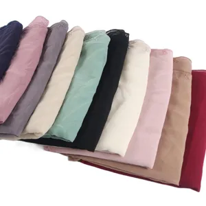 Chiffon embroidered Muslim hijab square scarf multi-color display main product view