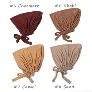 Gorro interior modal ajustable con lazo color liso vista detallada de varios tonos
