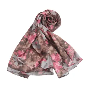 Floral printed silk scarf women fashion long shawl elegant neckerchief 180x85cm daily wear