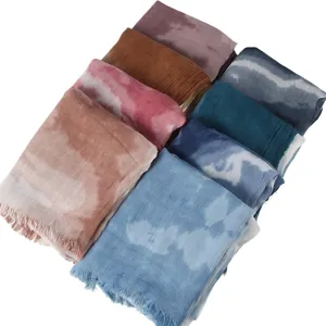 Vrouwen katoen modal lange sjaal verf wolk print veelzijdige casual omslagdoek stola