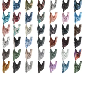 Watercolor tie-dye long scarf satin polyester printed Turkish hijab fashion variant
