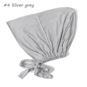 Gorro liso de modal con cinta ajustable para hijab subgorro transpirable cómodo tocado