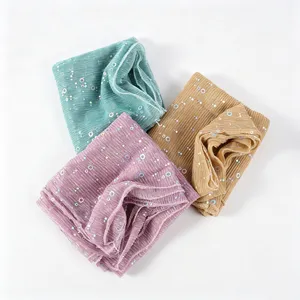Women daily sequin metallic thread long scarf spring summer breathable thin outer shawl