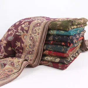 Classic imitation cashmere jacquard paisley fringed long scarf and elegant winter shawl.