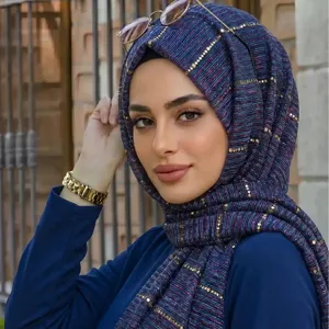 Damen Mode Einifarbig Pailletten Schal Glitzer Schimmer Kopfbedeckung Langer Schal Polyester Schal Für Den Alltag