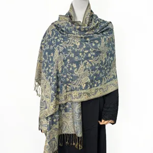 Classic imitation cashmere paisley jacquard tassel long scarf shawl for all seasons.