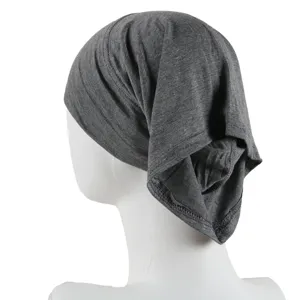 Dark grey modal solid color inner cap detail view, showing high elastic fabric texture and fit.