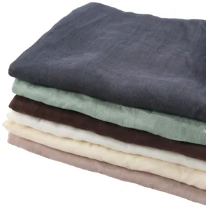 Solid color modal breathable cotton linen scarf shawl detailed view in multiple stacked colors