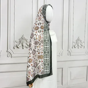 Chiffon printed ethnic style hijab scarf shawl for women lightweight summer sun protection