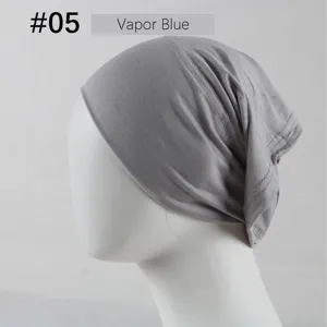 Women modal solid color inner hijab cap stretchy breathable tube hat versatile daily wear