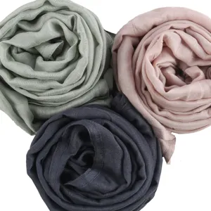 Soft modal solid color breathable scarf shawl detail view, showing rolled color variants clearly.