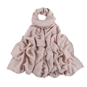 Lightweight breathable plain modal cotton linen scarf shawl hijab for women daily wear soft cozy.