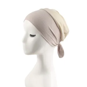 Breathable mesh headscarf detail view, comfortable multi-layer mercerized cotton head cap.