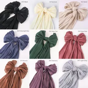Grosse Satin Haarschleife elegante einfarbige Band Haarschmuck fuer Frauen und Maedchen Styling