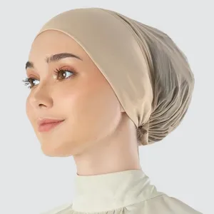 Modal Breathable Hollow Mesh Pullover Cap Women Casual Solid Color Headscarf Cap Elastic Daily Sun Protection Hat