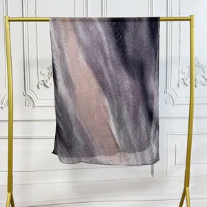 Elegant modal cotton digital print scarf with abstract marble shimmer design for women.