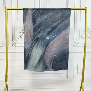 Modal cotton scarf with abstract marble digital print, lightweight and stylish for daily wear.