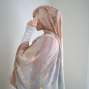 Modal Cotton Scarf Marble Digital Print Ethnic Shawl Lightweight Long Headscarf Soft Daily Fashion Wrap For Women