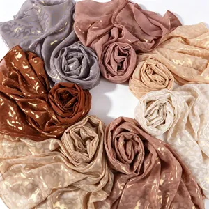 Women Fashion Chiffon Scarf Foil Leopard Print Long Shawl Lightweight Wrap Versatile Neck Scarf For Daily Wear