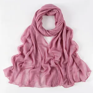 Sciarpa lunga plissettata morbida e traspirante da donna, foulard leggero moda primavera estate.