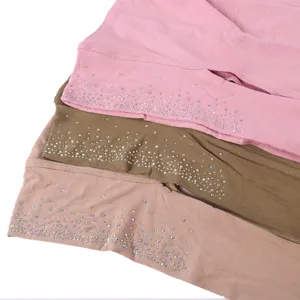 Rhinestone mercerized cotton turban detail view, starry crystal embellishment close-up.