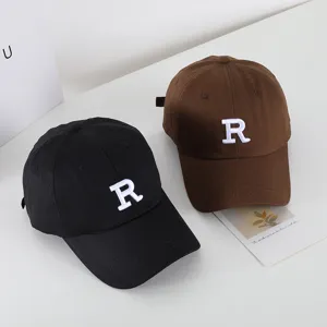 Berretto da Baseball con Ricamo Lettera R Unisex Streetwear Cappello da Sole Casual