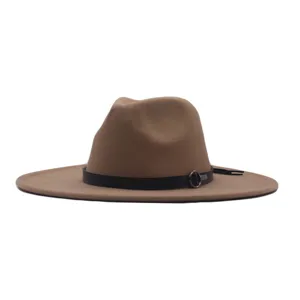 Unisex Herbst Winter Fedora Hut Mode britischer Stil Jazz Hut camel Woll Sonnenhut für Damen