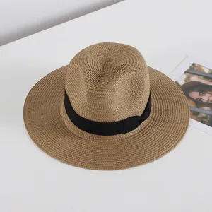 Sombrero panama de paja de verano para hombres y mujeres proteccion solar sombrero de jazz de playa