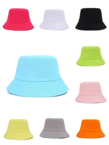 Γυναικείο μονόχρωμο καπέλο bucket καλοκαιρινή προστασία ήλιου πτυσσόμενο υφασμάτινο καπέλο