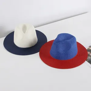 Sombrero de paja bicolor sombrero de jazz panama sombrero de sol hombre mujer verano