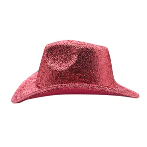 Sparkly sequin cowboy hat for party stage performance glitter jazz cap women and men fashion