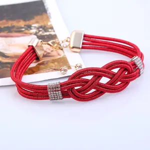 Punk Strass mehrschichtig geflochtene Choker Halskette und Ohrringe Set Retro Schmuck.