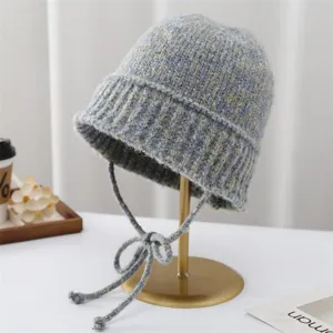 Cappello a secchiello in maglia da donna invernale caldo elegante filato multicolore moda casual
