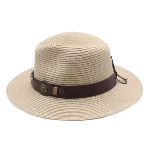 Chapeau de paille Fedora d'été pour homme et femme, chapeau de soleil de plage classique.