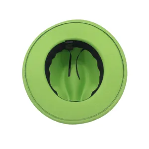 Chapeau fedora vert classique pour homme et femme casquette jazz elegante vue de dessus