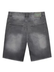 Pantaloncini di jeans grigi vintage da uomo, pantaloncini streetwear dritti larghi casual estivi.