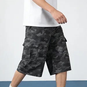 Pantaloncini cargo mimetici uomo casual multi-tasche lunghezza ginocchio pantaloni