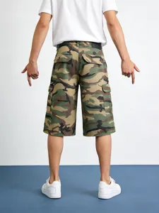 Pantaloncini cargo mimetici da uomo casual multi-tasche al ginocchio pantaloni tattici