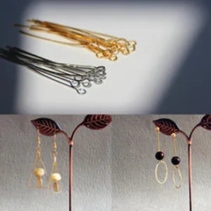 DIY sieraden maken benodigdheden metalen pinnen en handgemaakte oorbellen set voor ambacht.