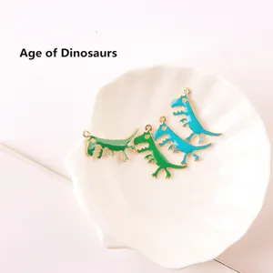 Cute Dinosaur Alloy Pendants DIY Jewelry Making Accessories Enamel Dinosaur Charms