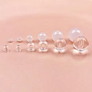 Transparent Milky White Acrylic Round Beads Straight Hole Loose Beads For DIY Handmade Bracelet Necklace Jewelry Making