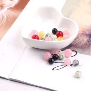 Bunte simulierte Jade runder Stein Perlen für DIY handgemachte Ohrringe Schmuck Basteln