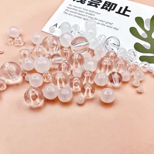 Transparent acrylic round beads bulk for DIY handmade beaded bracelets and jewelry making accessories.