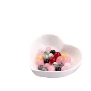 Bunte facettierte Edelsteinperlen in Herzschale fuer DIY handgemachte Schmuck und Ohrringe