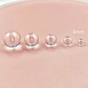 Transparent acrylic round beads straight hole DIY handmade beaded bracelet necklace accessories