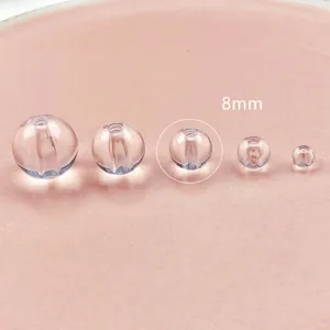 Transparent acrylic round beads with straight holes for DIY handmade jewelry bracelets necklaces.