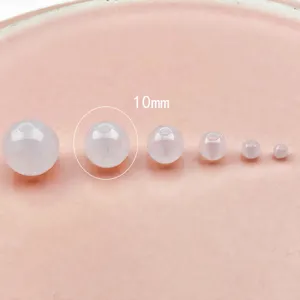 Transparent milky white acrylic round beads straight hole DIY handmade jewelry making supplies