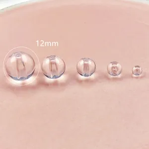 Translucent pink acrylic round beads straight hole DIY handmade bracelet necklace jewelry parts